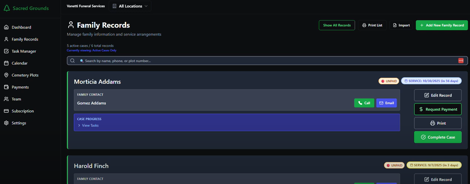 screenshot of Sacred Grounds